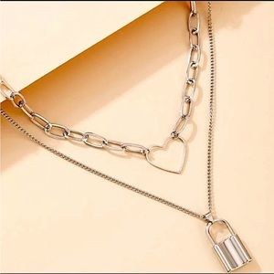 🆕 FP silver 🖤 charm chain layer necklace